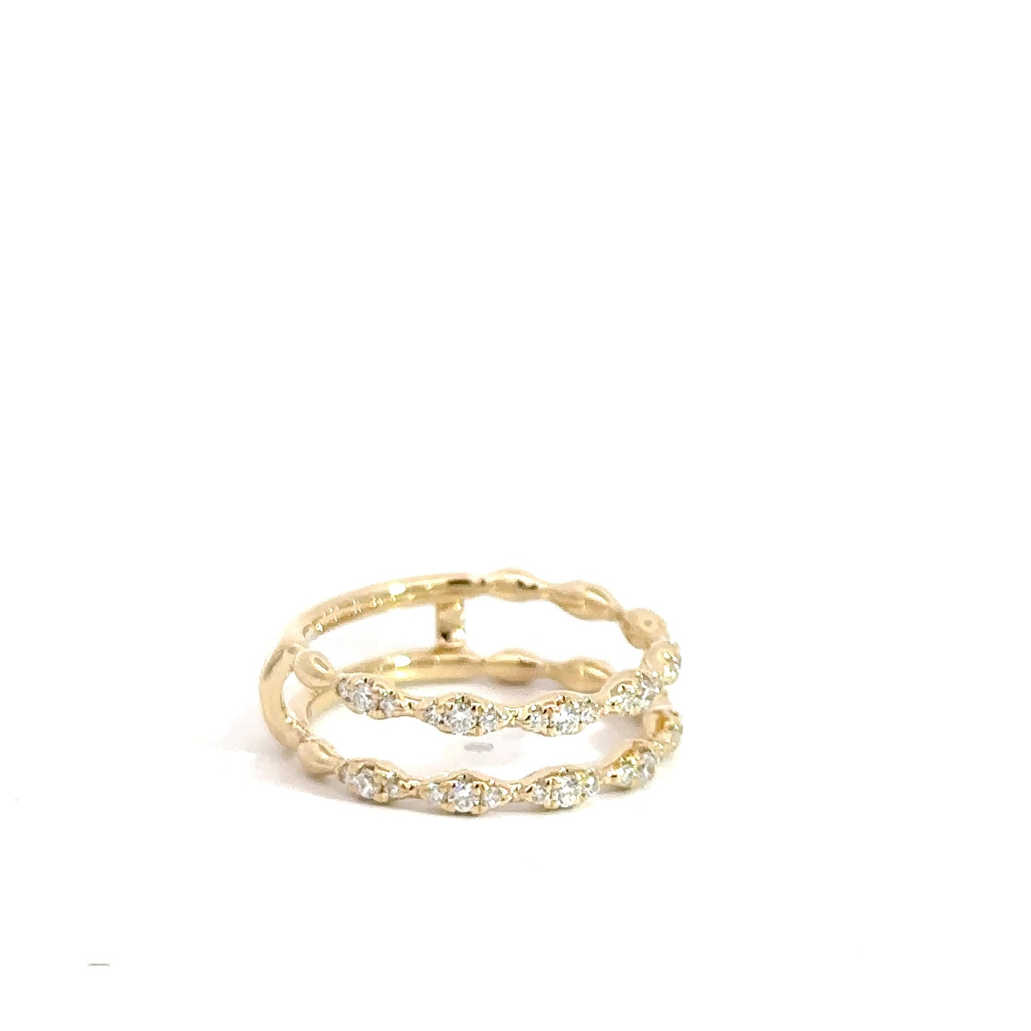 14k Yellow Gold Diamond Ring Jacket .38cttw