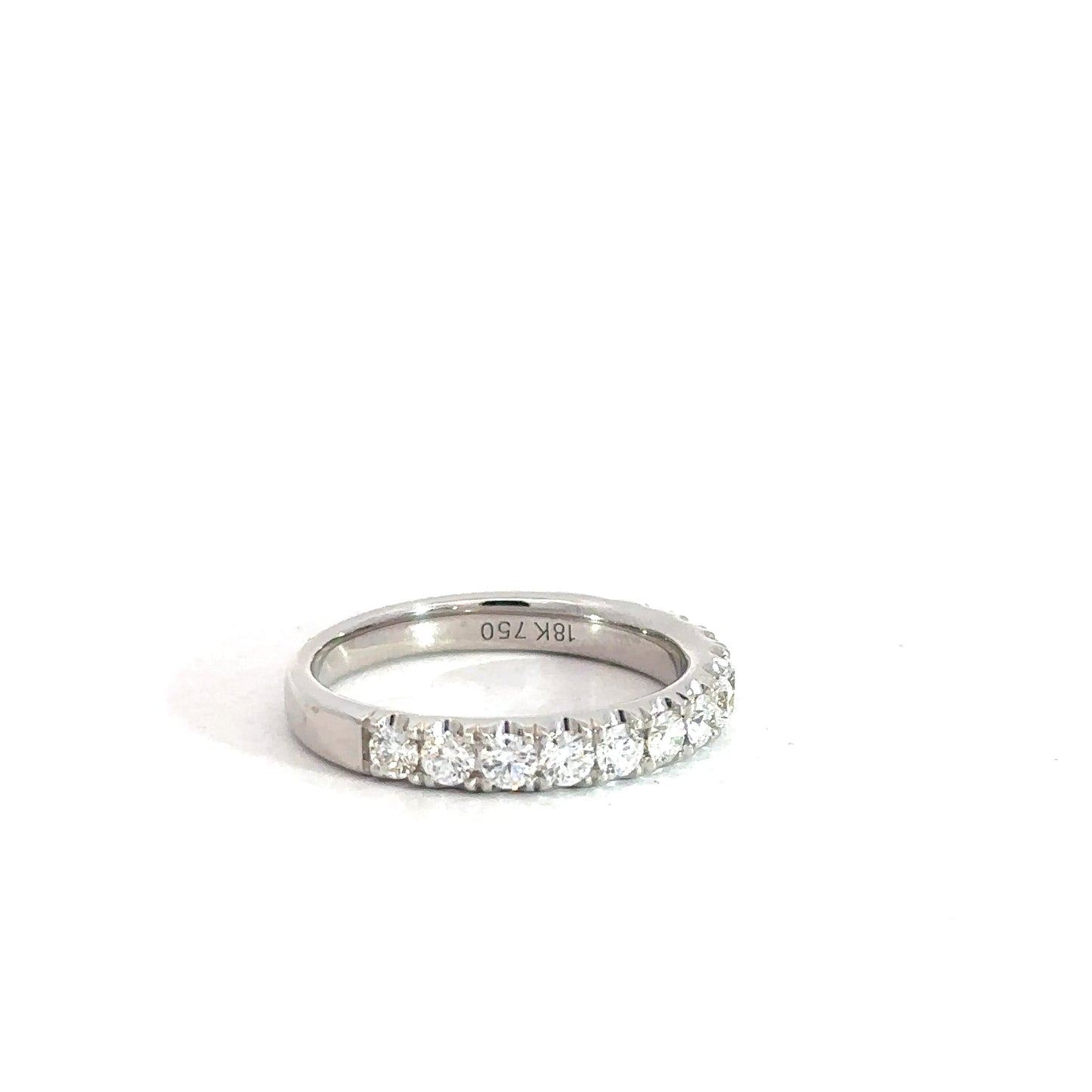 18k White Gold Diamond Band .82cttw