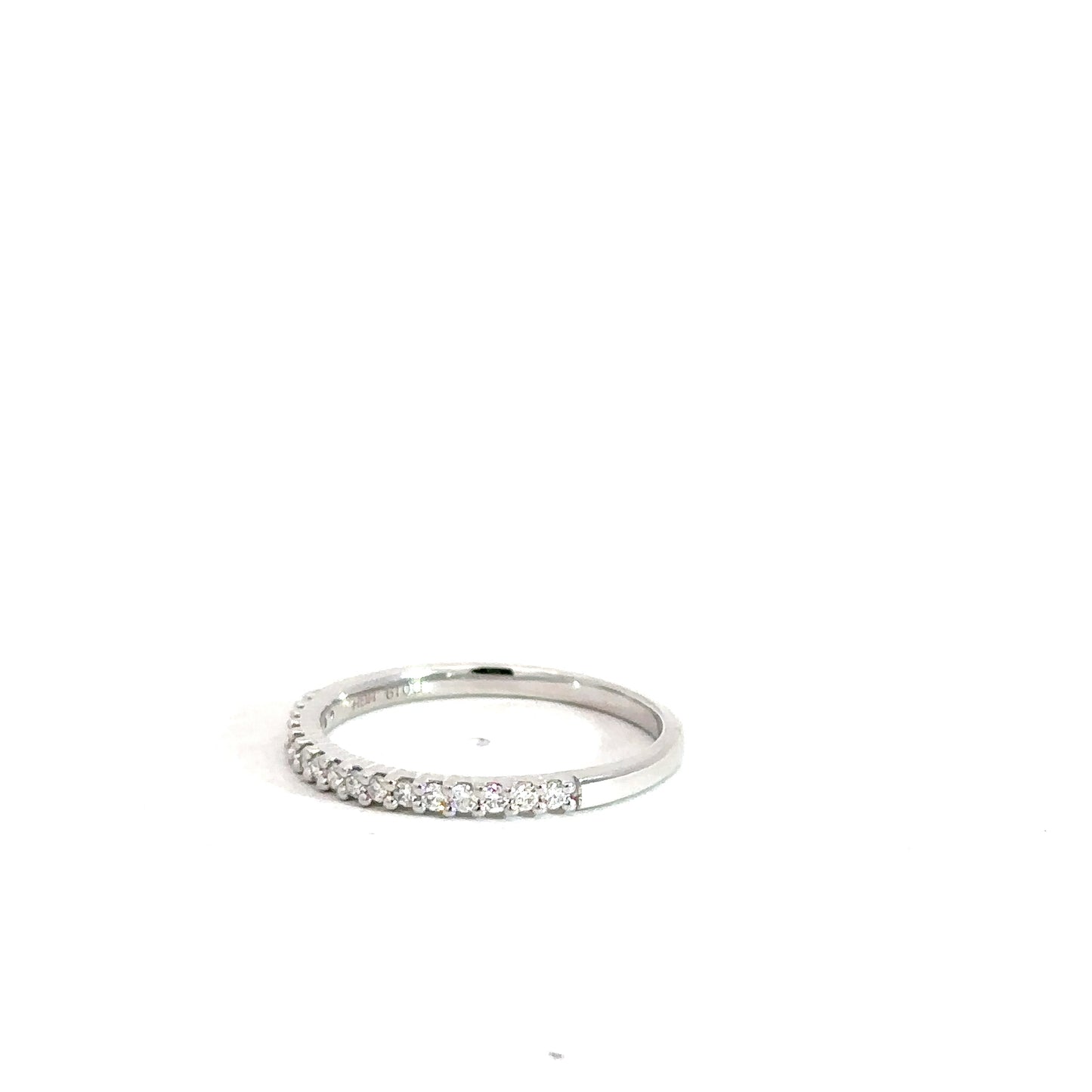 14k White Gold Diamond Band .19cttw