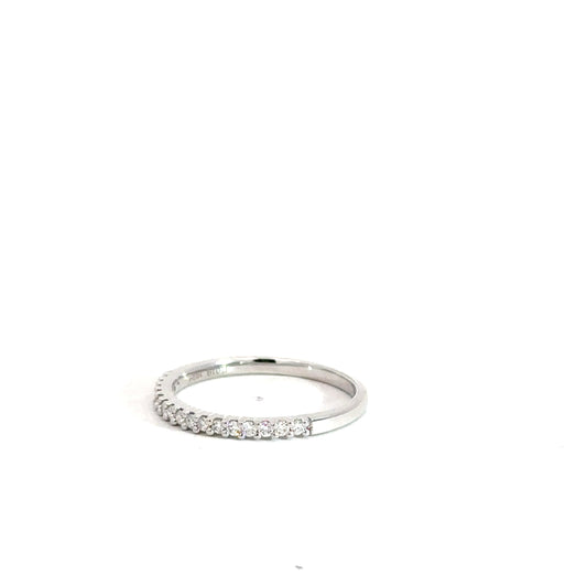 14k White Gold Diamond Band .19cttw