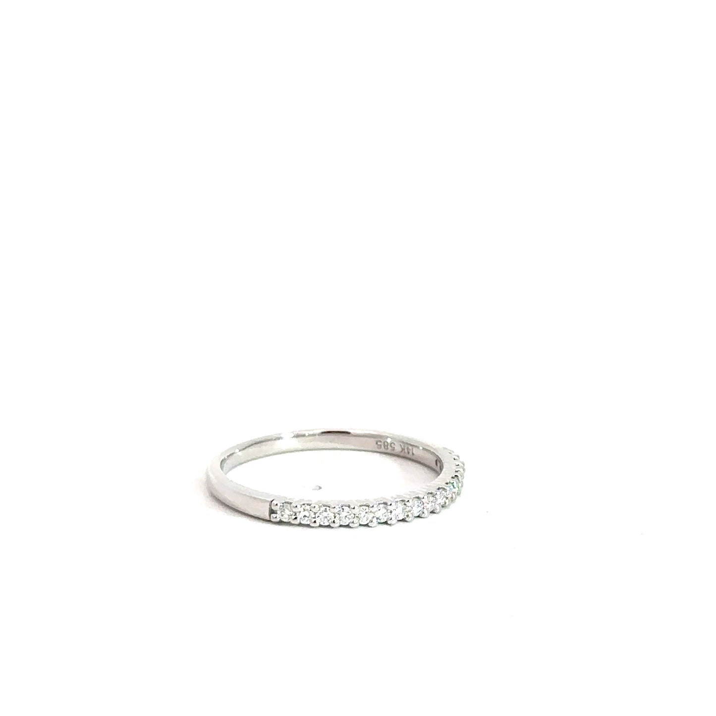 14k White Gold Diamond Band .19cttw