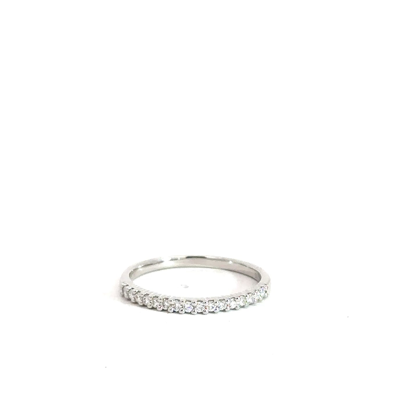 14k White Gold Diamond Band .19cttw