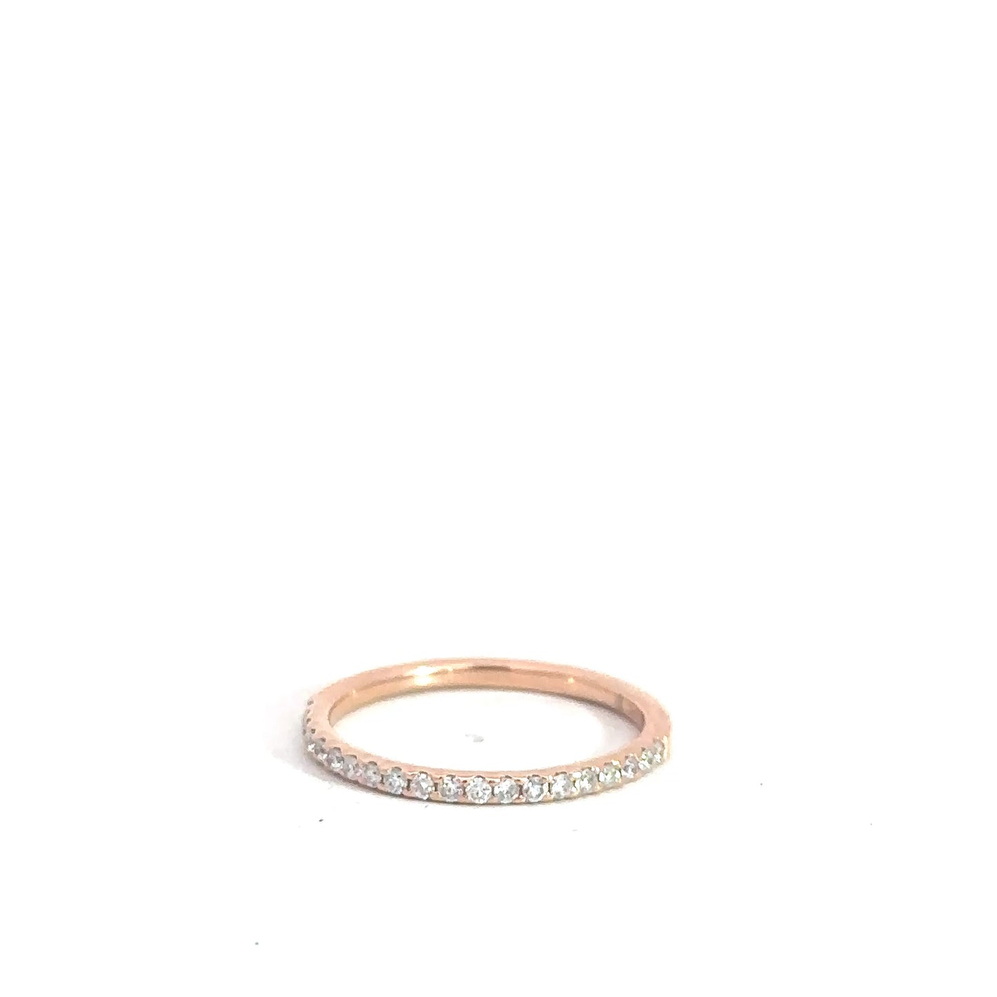 14k Rose Gold Diamond Band .20cttw