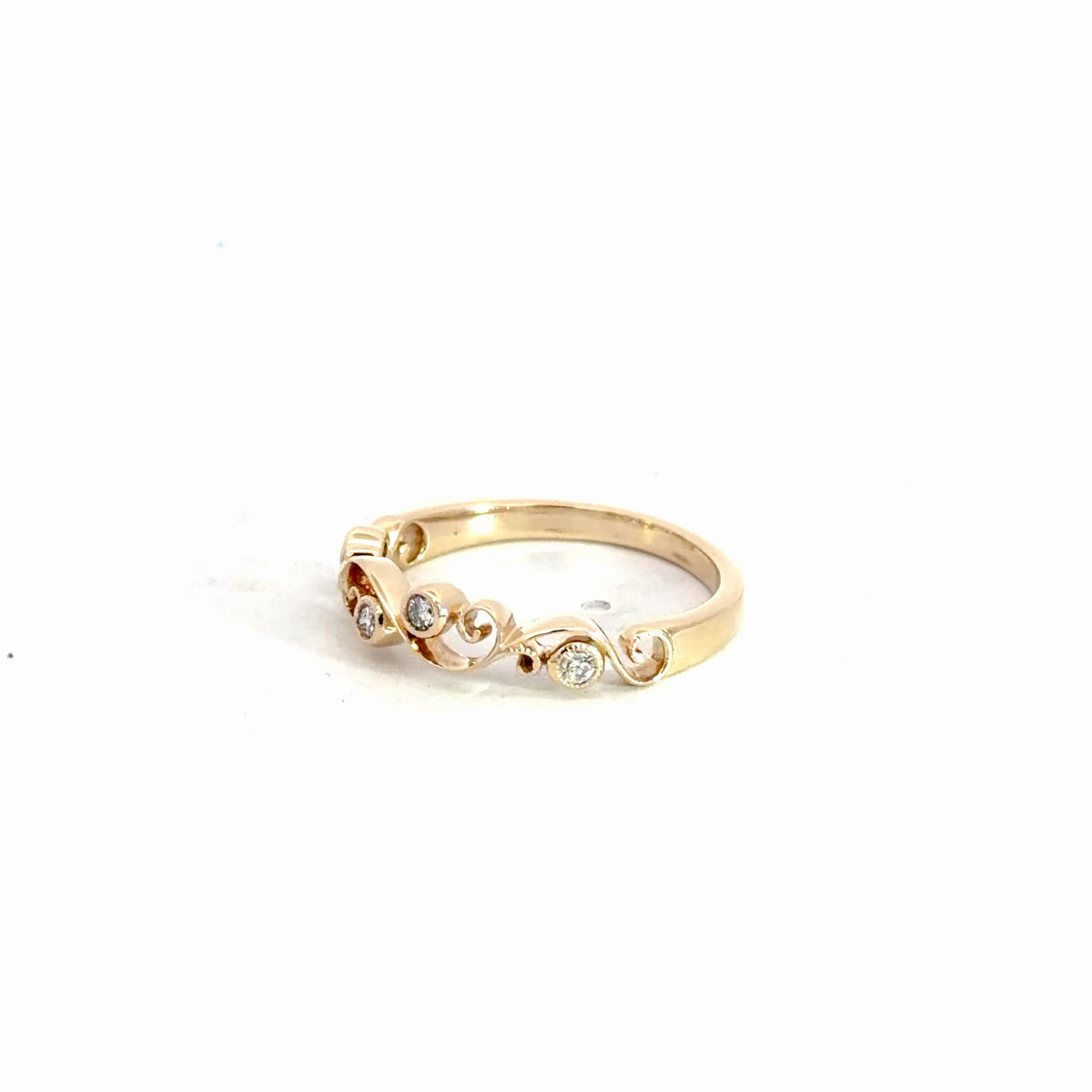 14k Yellow Gold Diamond Fashion Ring .12cttw