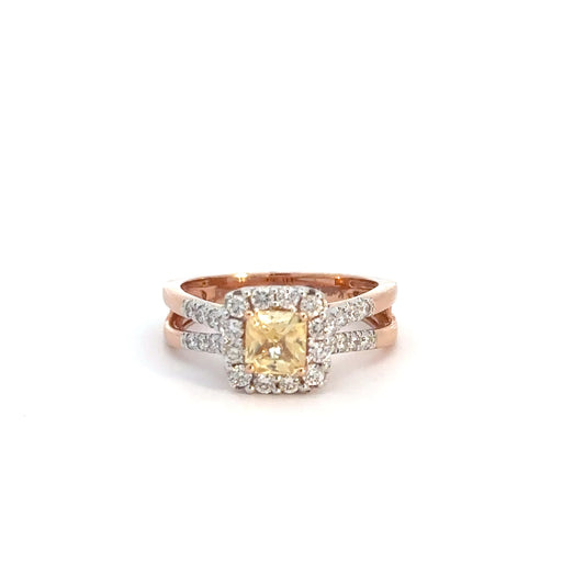 14k Rose Gold Morganite & Diamond Ring