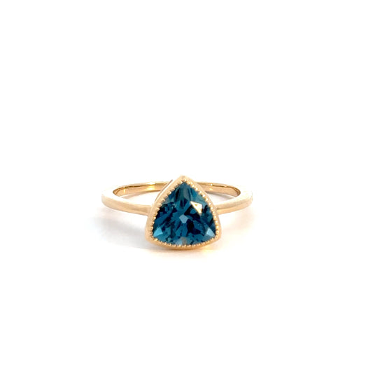 14k Yellow Gold London Blue Topaz Ring