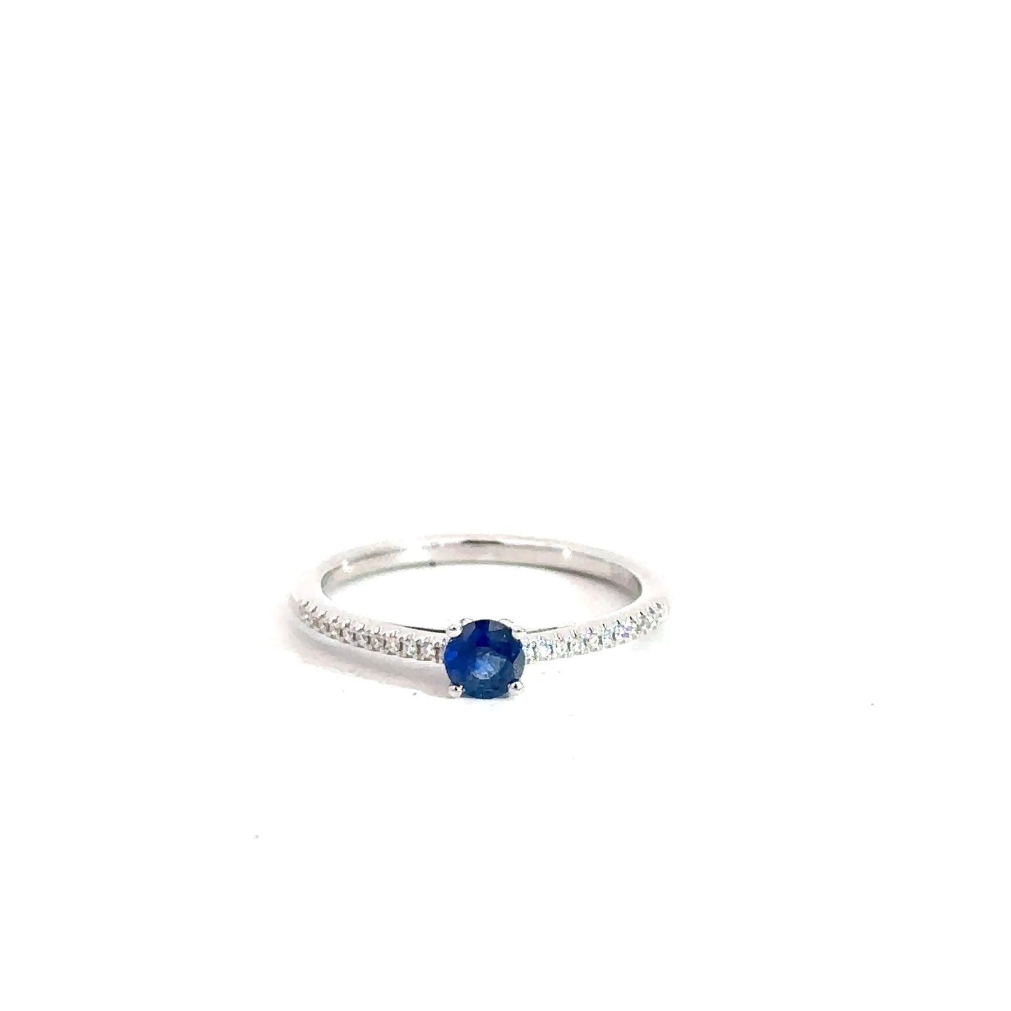 14k White Gold Sapphire & Diamond Ring