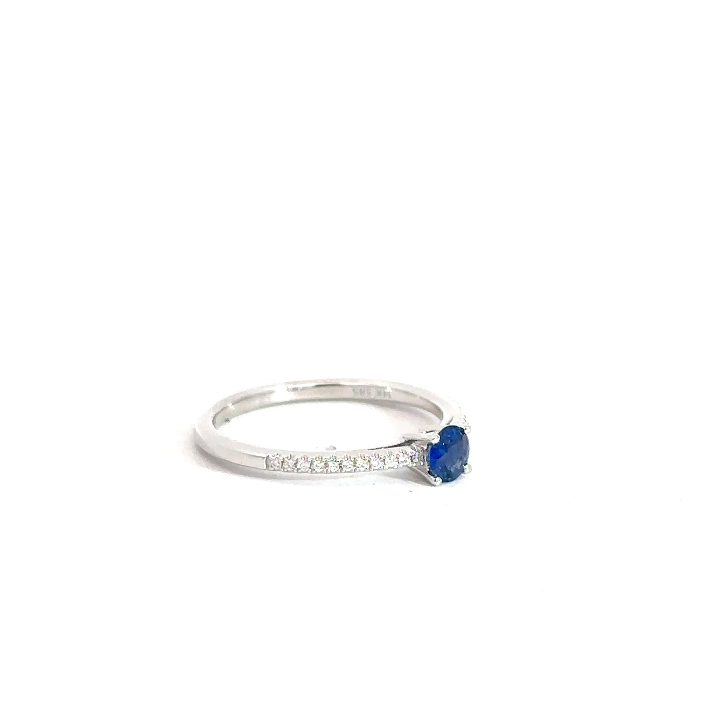 14k White Gold Sapphire & Diamond Ring