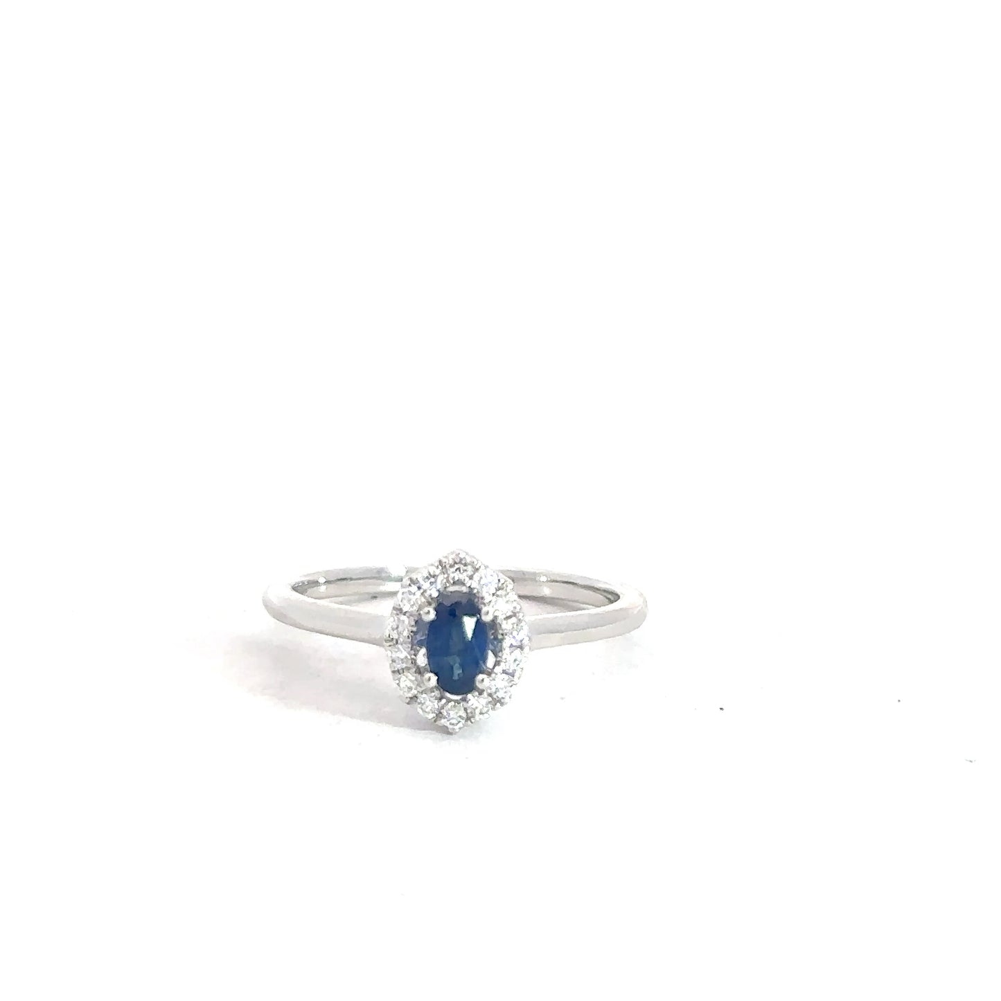 14k White Gold Sapphire & Diamond Ring
