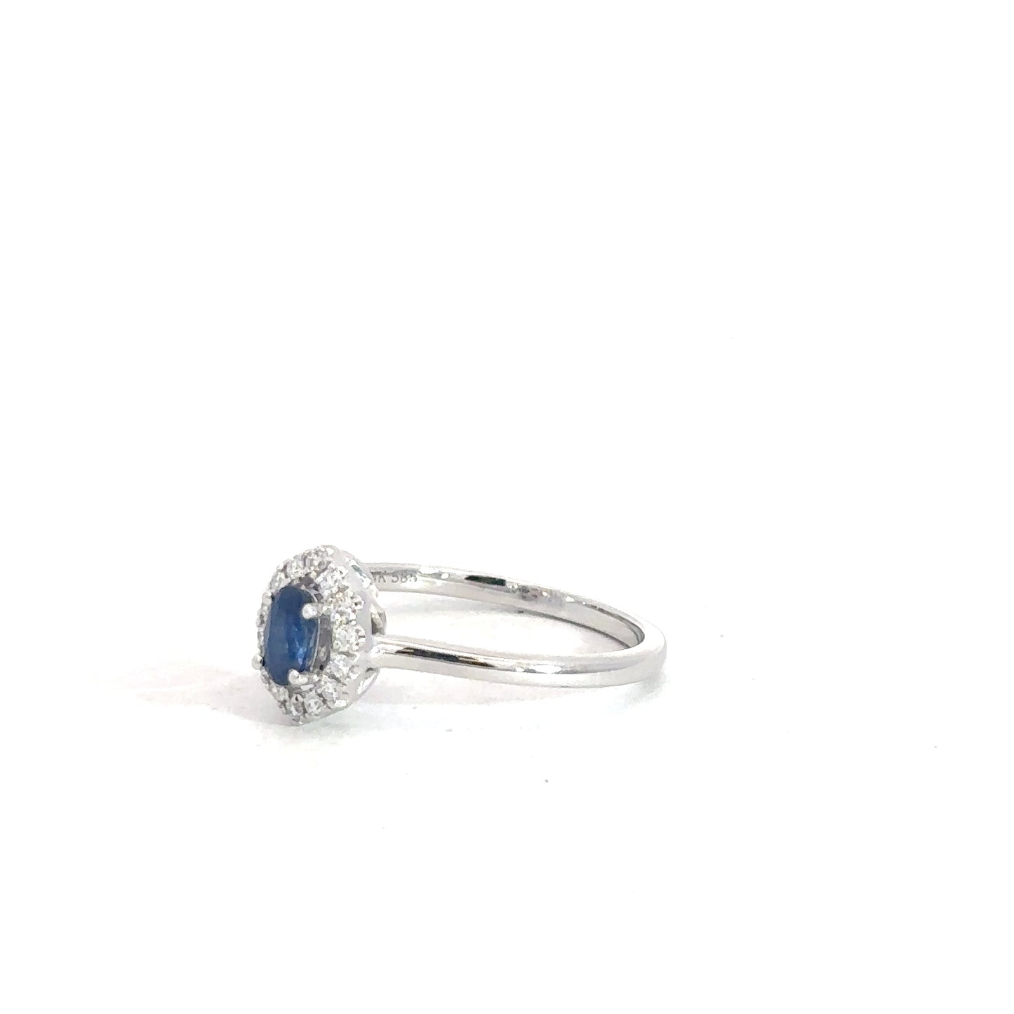 14k White Gold Sapphire & Diamond Ring