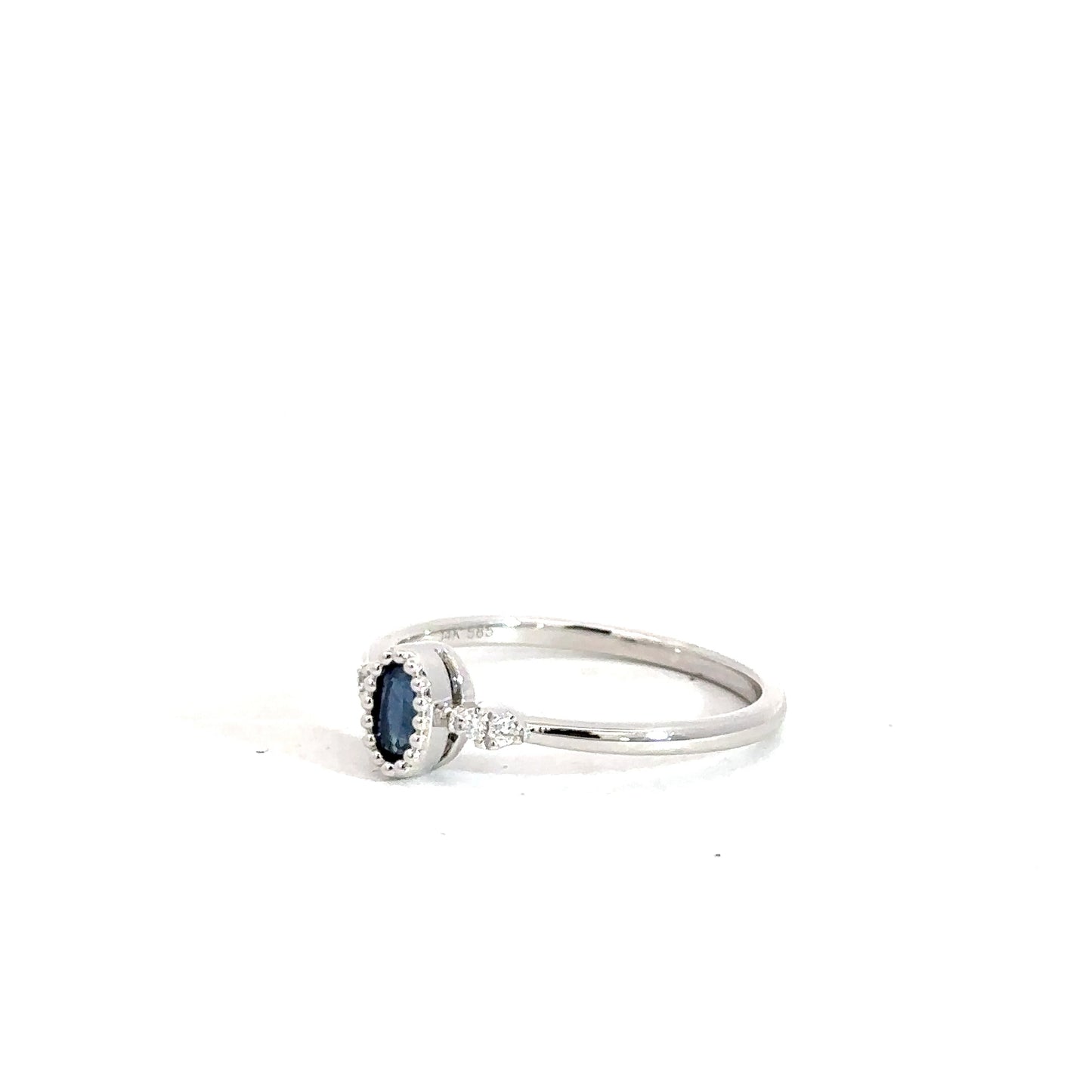 Lady's 14k White Gold Sapphire & Diamond Ring