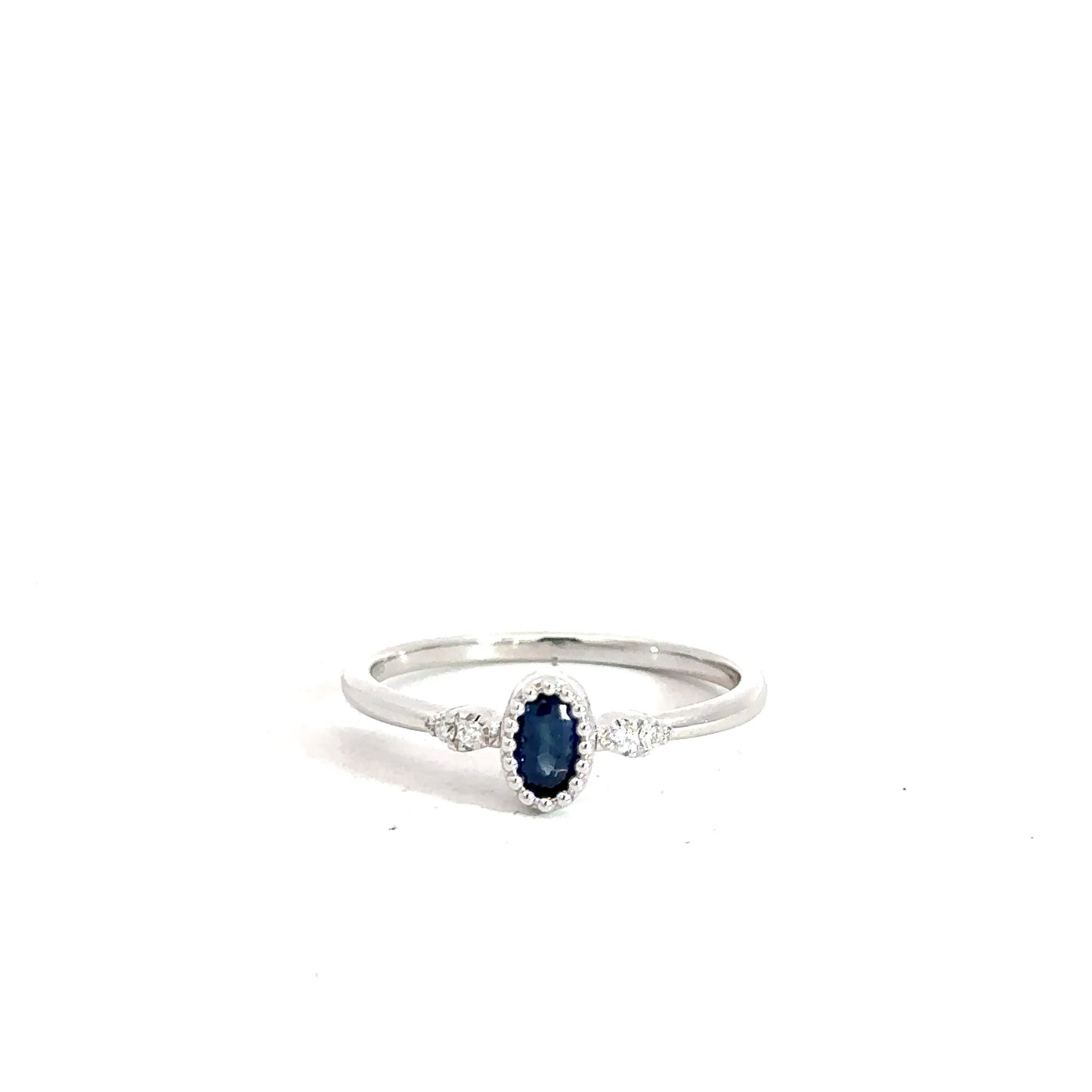 Lady's 14k White Gold Sapphire & Diamond Ring