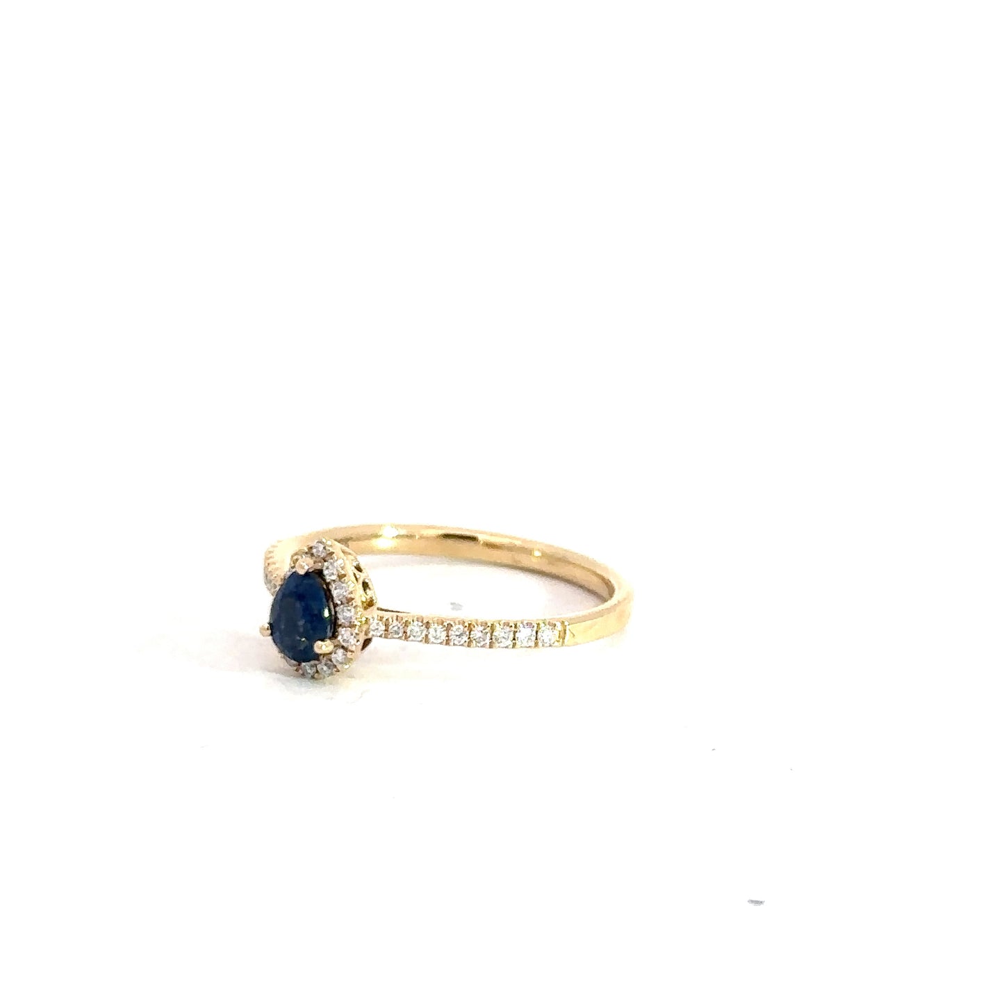 14k Yellow Gold Sapphire & Diamond Ring