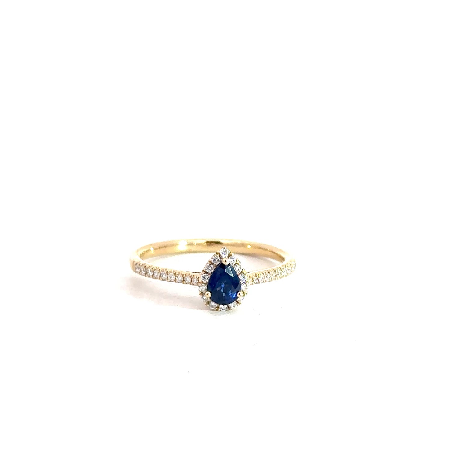 14k Yellow Gold Sapphire & Diamond Ring
