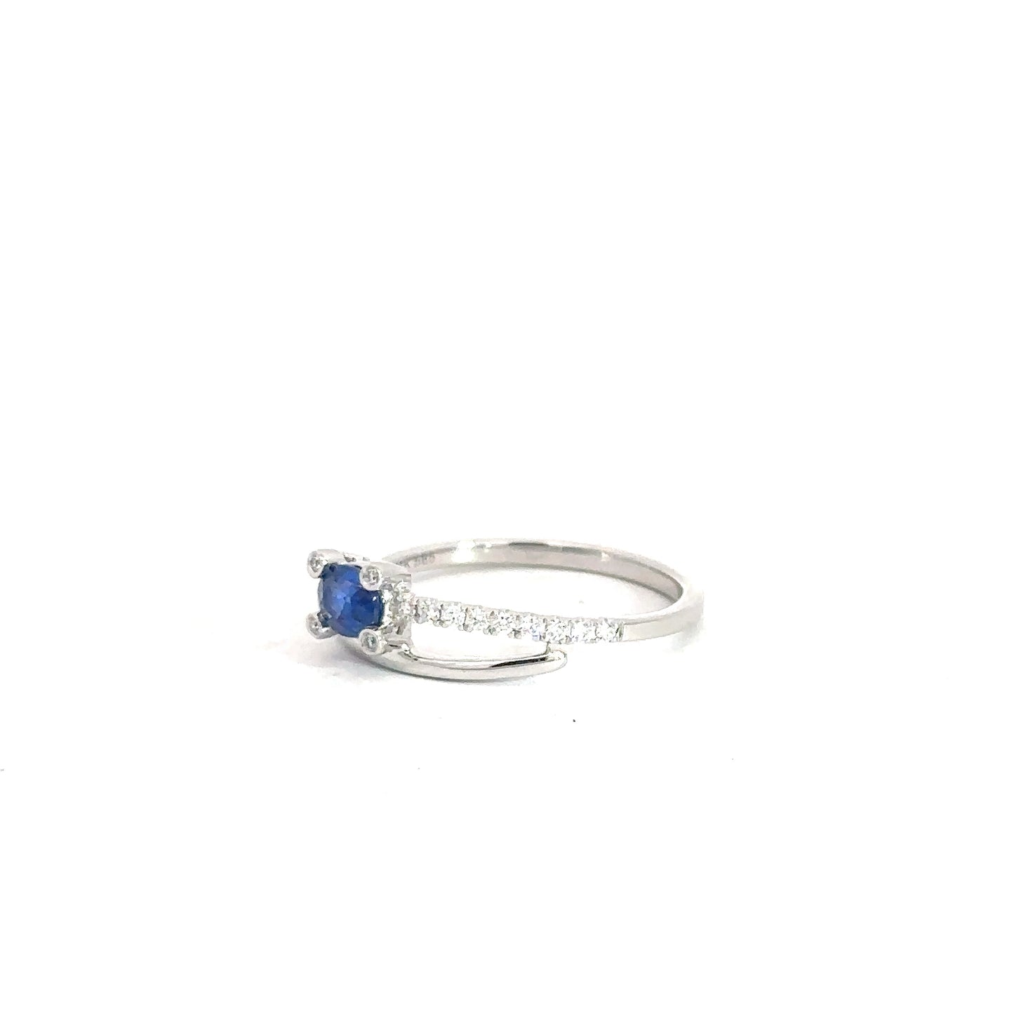 14k White Gold Sapphire & Diamond RIng