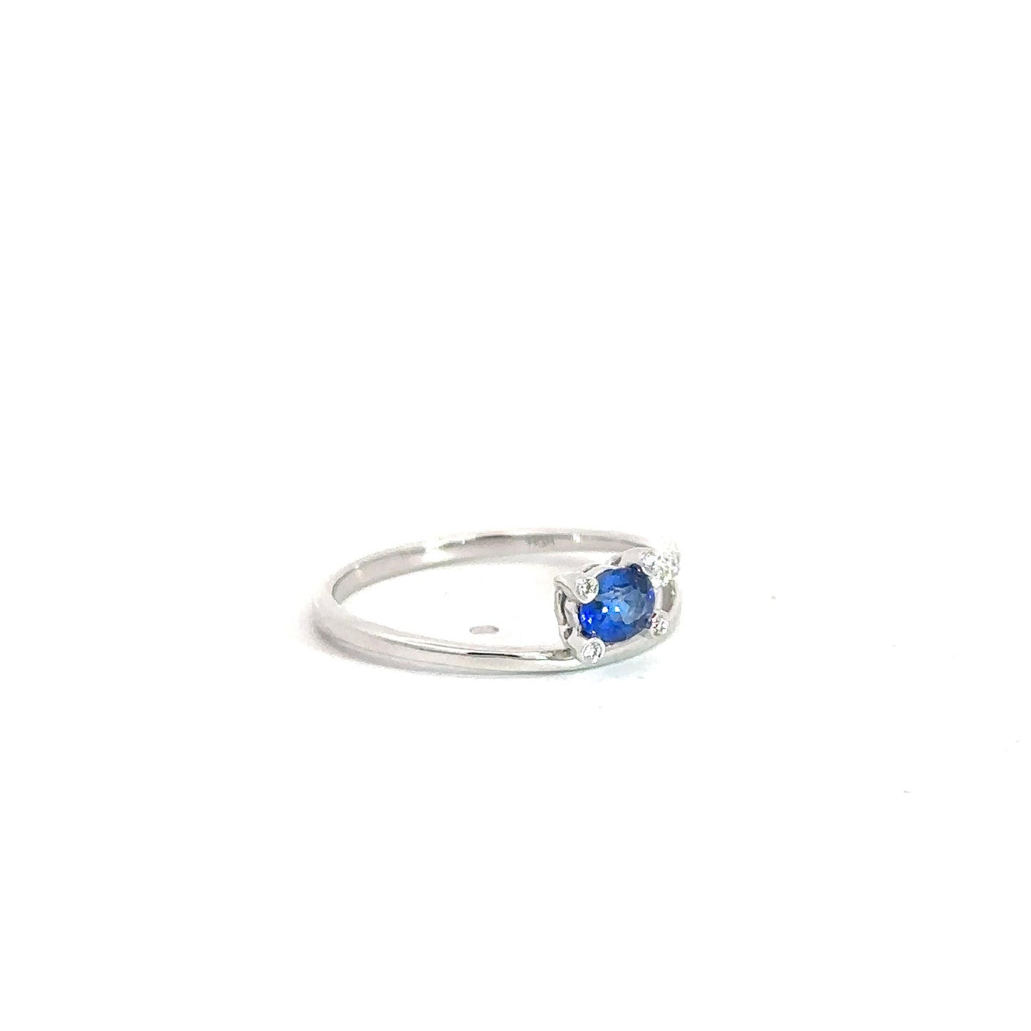 14k White Gold Sapphire & Diamond RIng