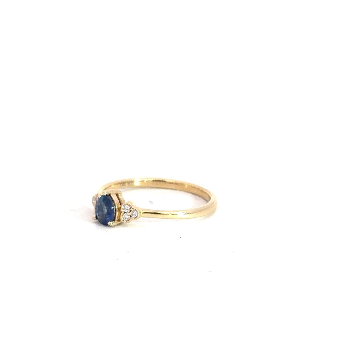 14k Yellow Gold Sapphire and Diamond Ring