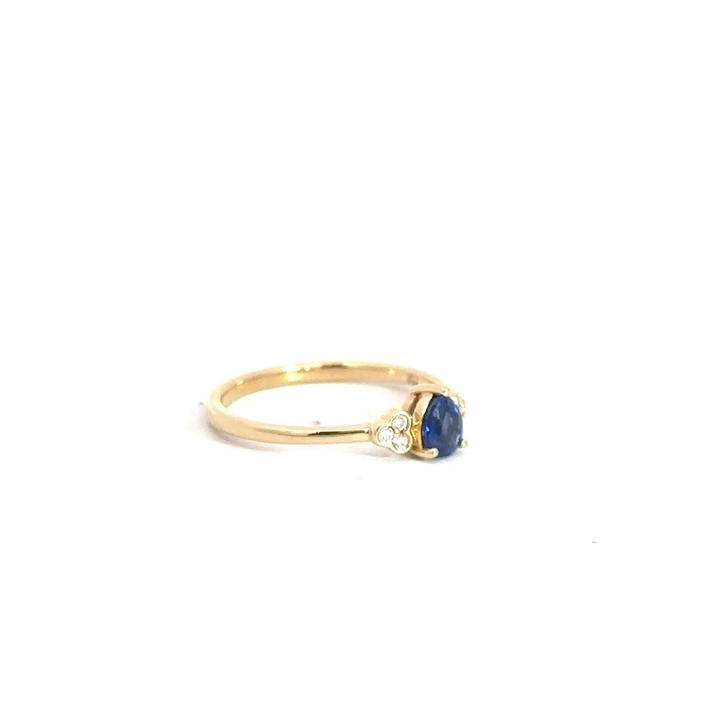 14k Yellow Gold Sapphire and Diamond Ring
