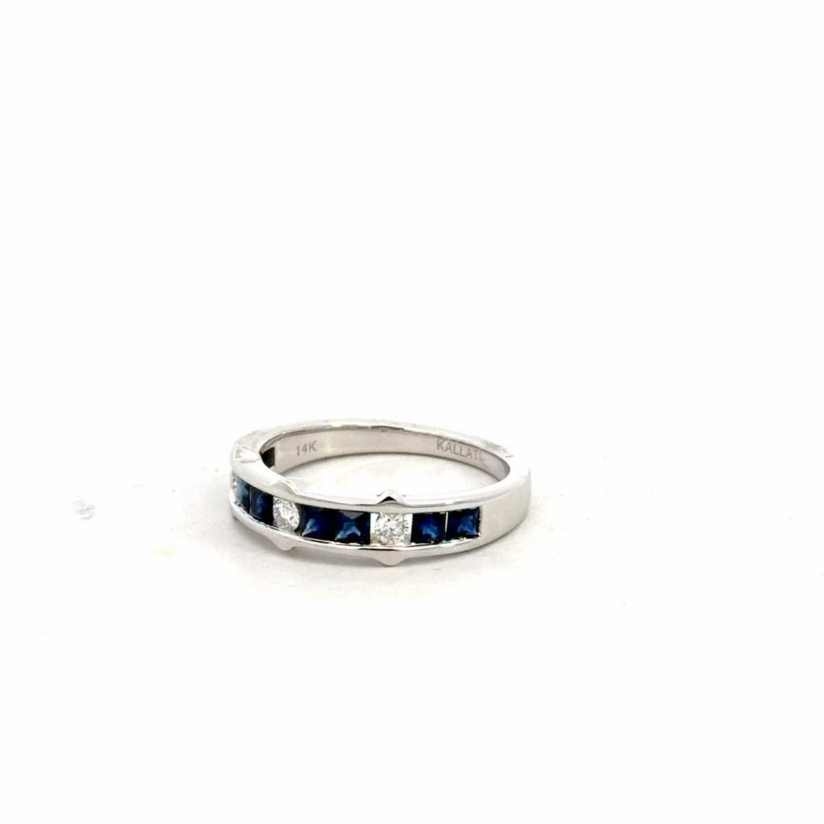 14k White Gold Sapphire & Diamond Ring