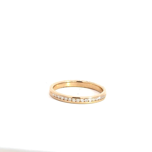 14k Yellow Gold Diamond Channel Band .14cttw