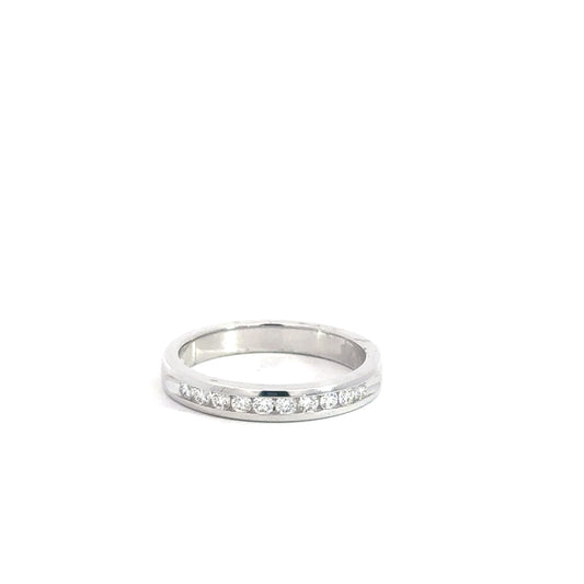14k White Gold Diamond Channel Set Band .25cttw
