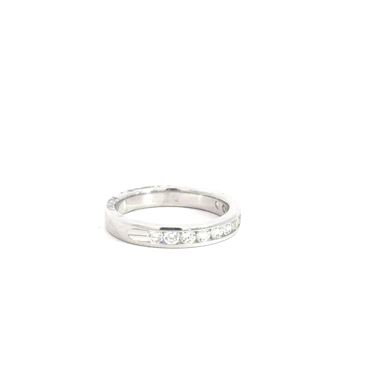 14k White Gold Diamond Channel Set Band .49cttw