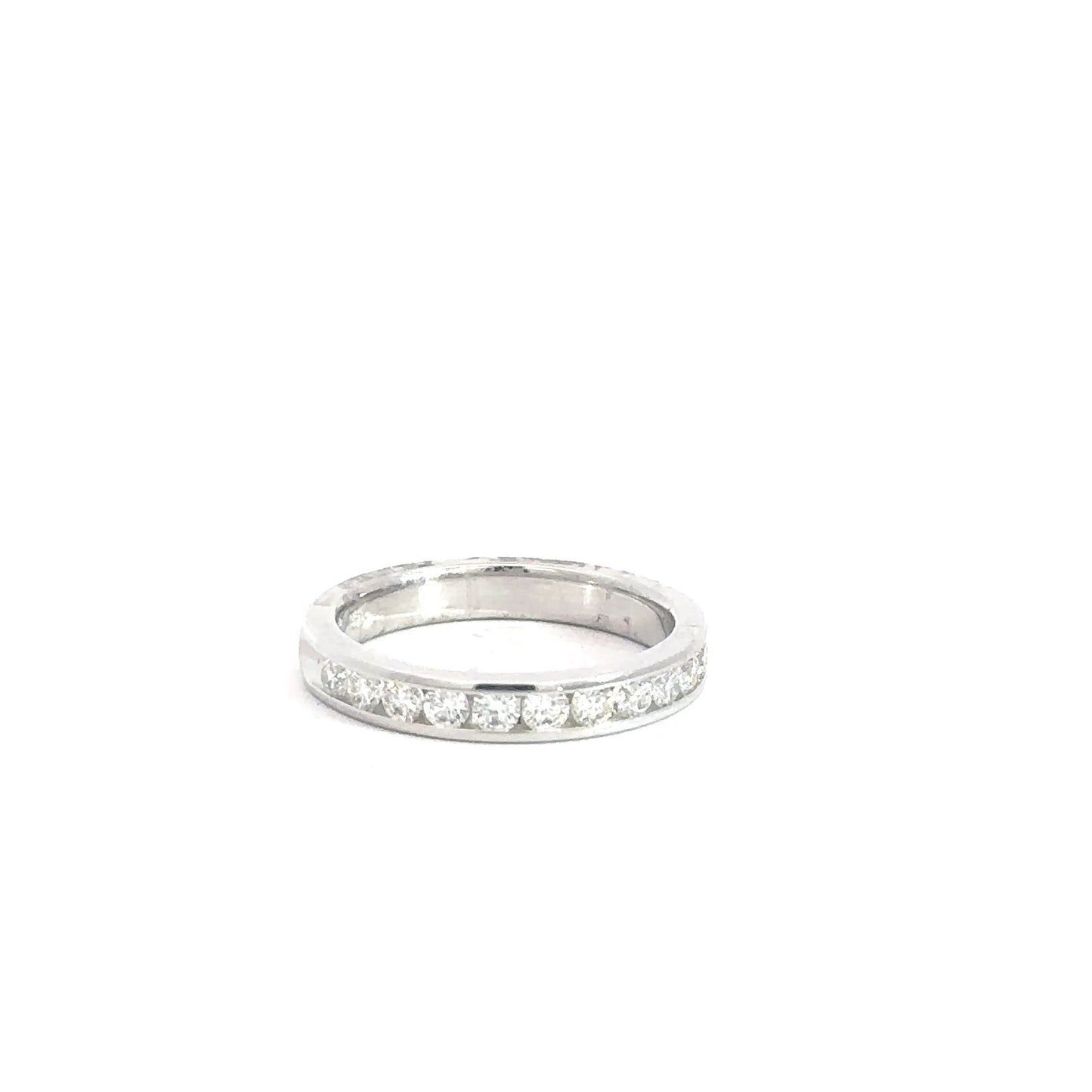 14k White Gold Diamond Channel Set Band .49cttw