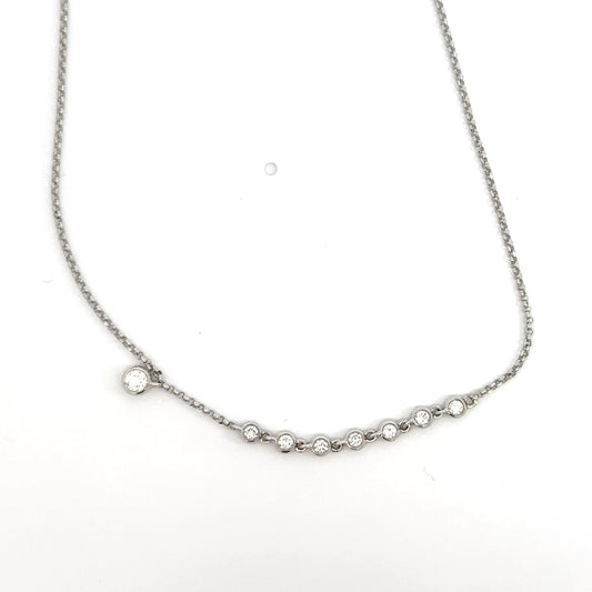 White Gold 8 Diamond Necklace .20cttw