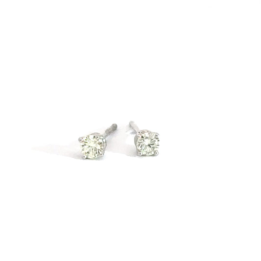 14k White Gold 5/8cttw Diamond Solitaire Earrings