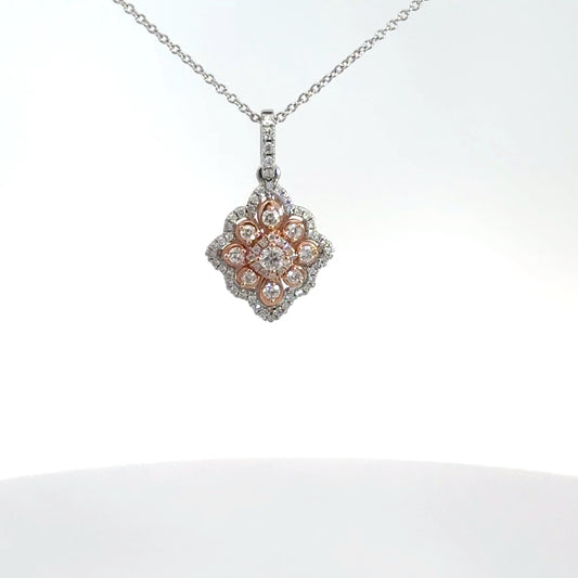 14k Two Toned Fashion Pendant .38cttw