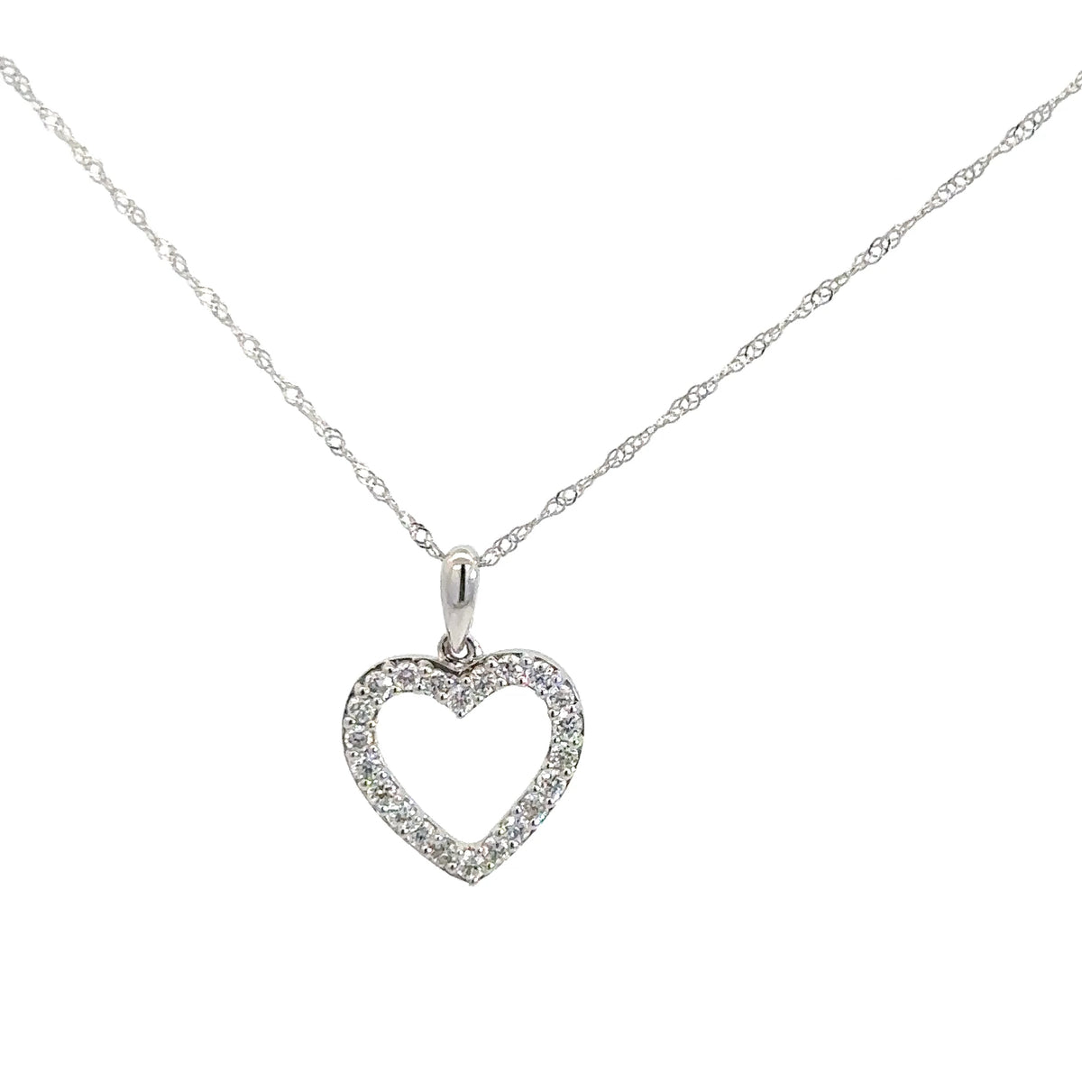 14k White Gold Diamond Heart .33cttw
