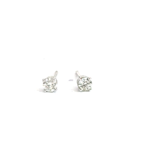 14k 1/5cttw Round Diamond Solitaire Earrings