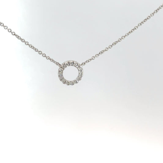 14k White Gold Diamond Circle .14cttw