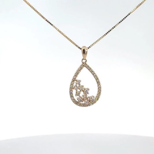 14k Yellow Gold Diamond Scatter Pendant .31cttw