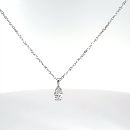 14k White Gold Marquise Solitaire .50cttw