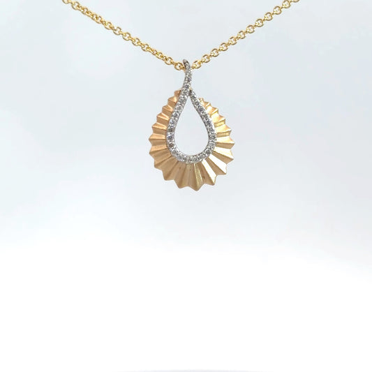 14k Yellow Gold Diamond Fashion Necklace .16cttw
