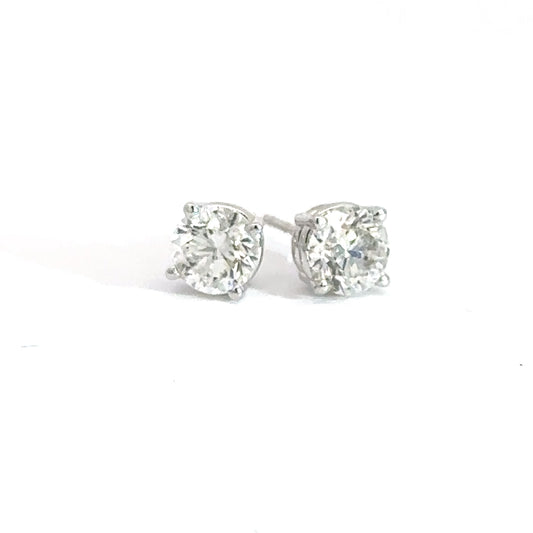 14k White Gold 1.41cttw Diamond Solitaire Earrings