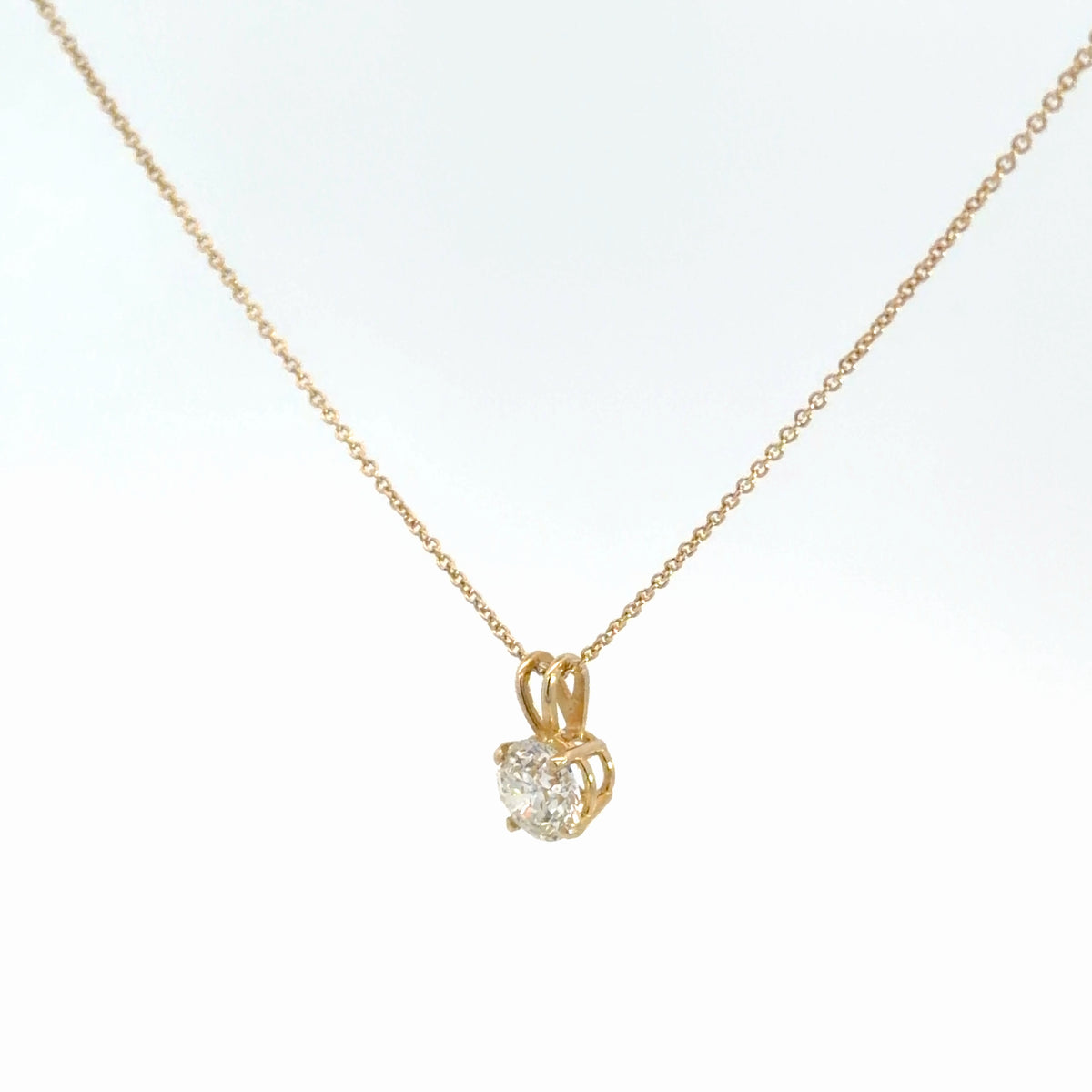 Lady's 14k Yellow Gold Diamond Pendant 1.07ct