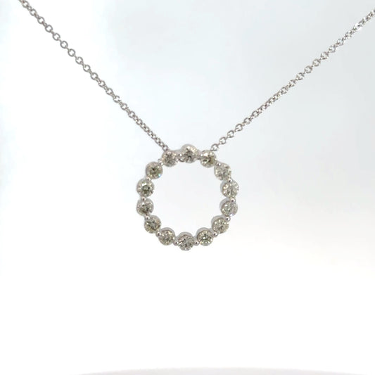 14k White Gold Diamond Circle 1cttw