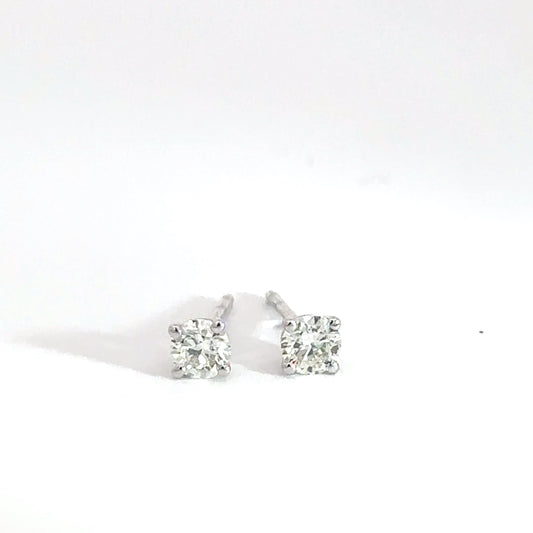 14k White Gold .33cttw Diamond Studs