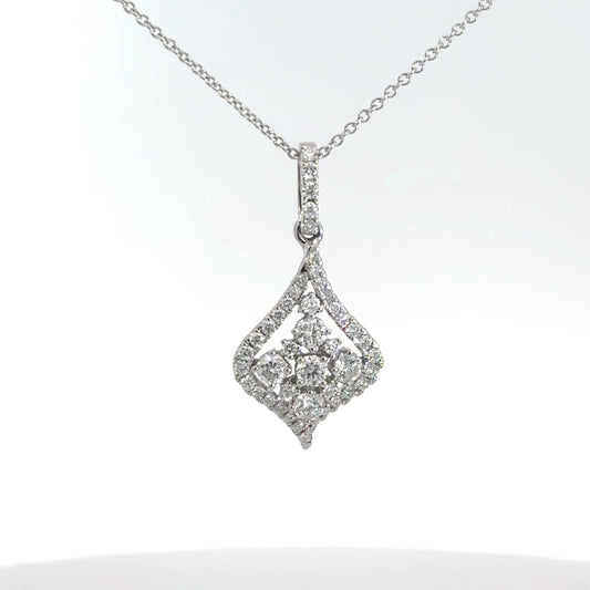 14k White Gold Diamond Fashion Pendant .62cttw