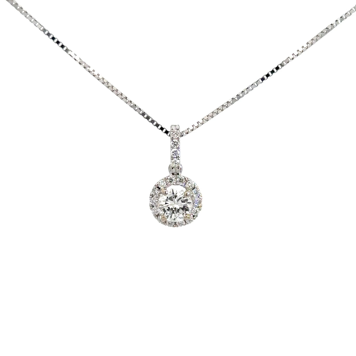14k White Gold Diamond Pendant .68cttw