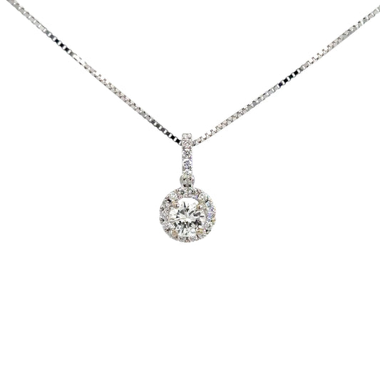 14k White Gold Diamond Pendant .68cttw
