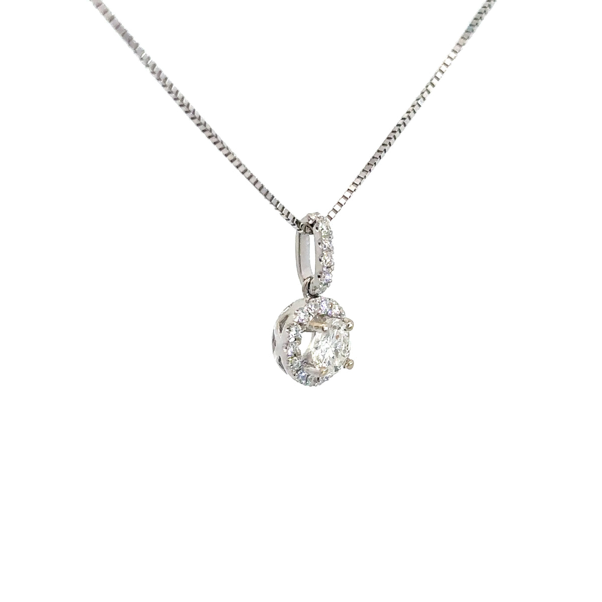 14k White Gold Diamond Pendant .68cttw