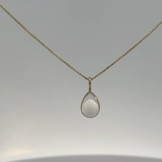 14k Yellow Gold Pear Moonstone Pendant
