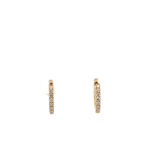 Lady's 14k Yellow Gold Diamond Hoops .20cttw