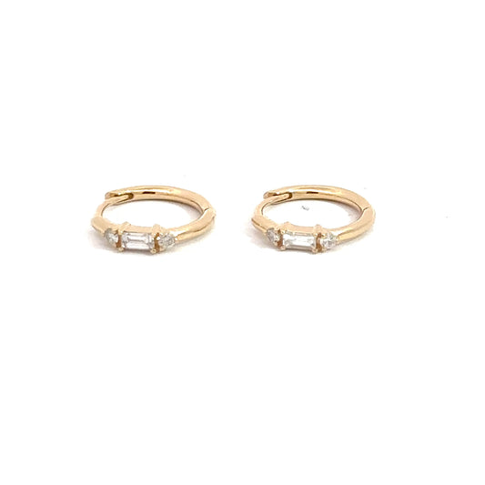 Lady's 14k Yellow Gold Diamond Hoops