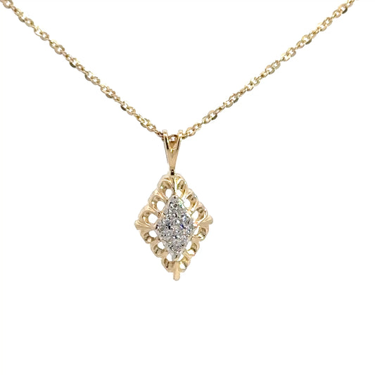 Lady's 14k Yellow Gold Diamond Pendant .20cttw