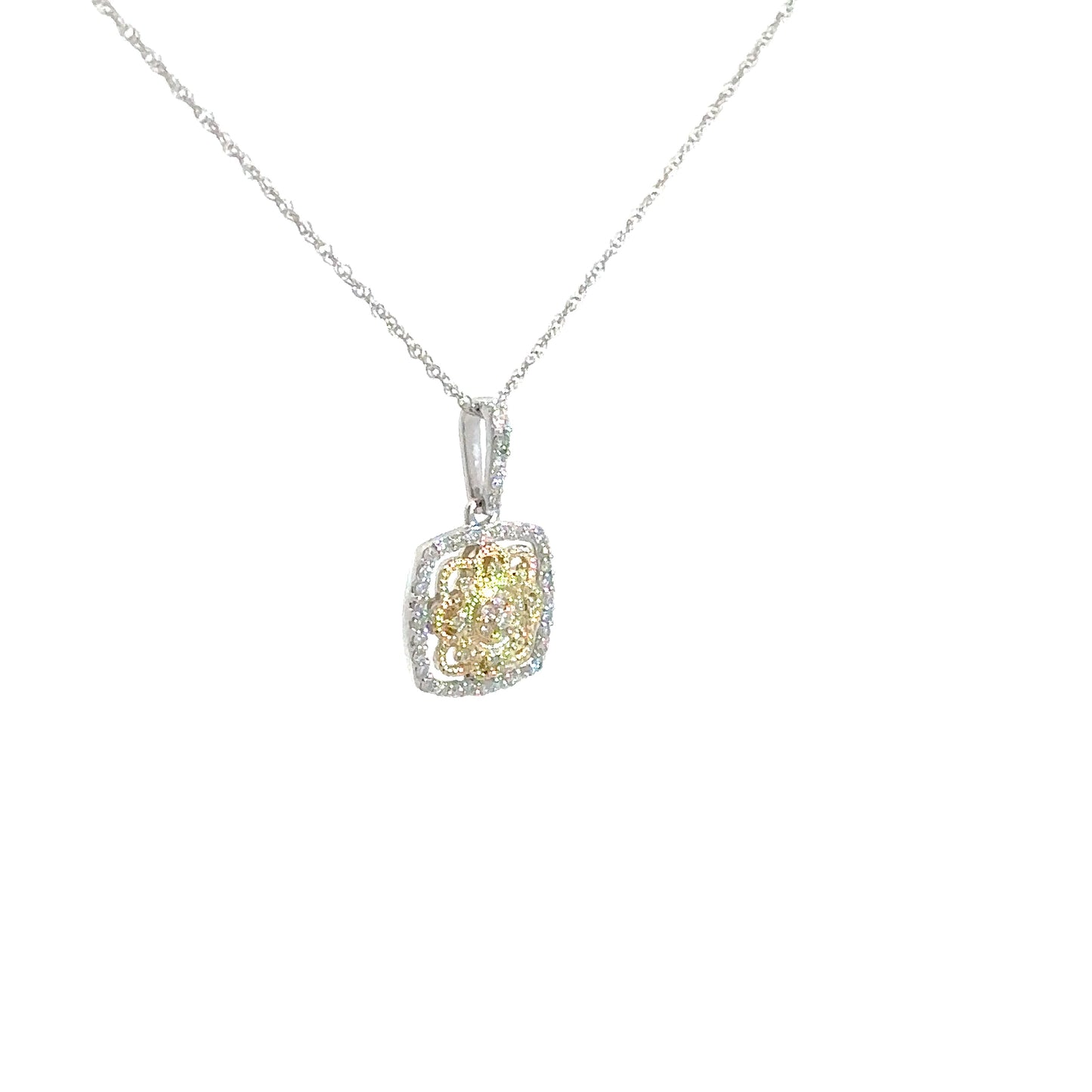 14k Two-Tones Vintage Diamond Pendant