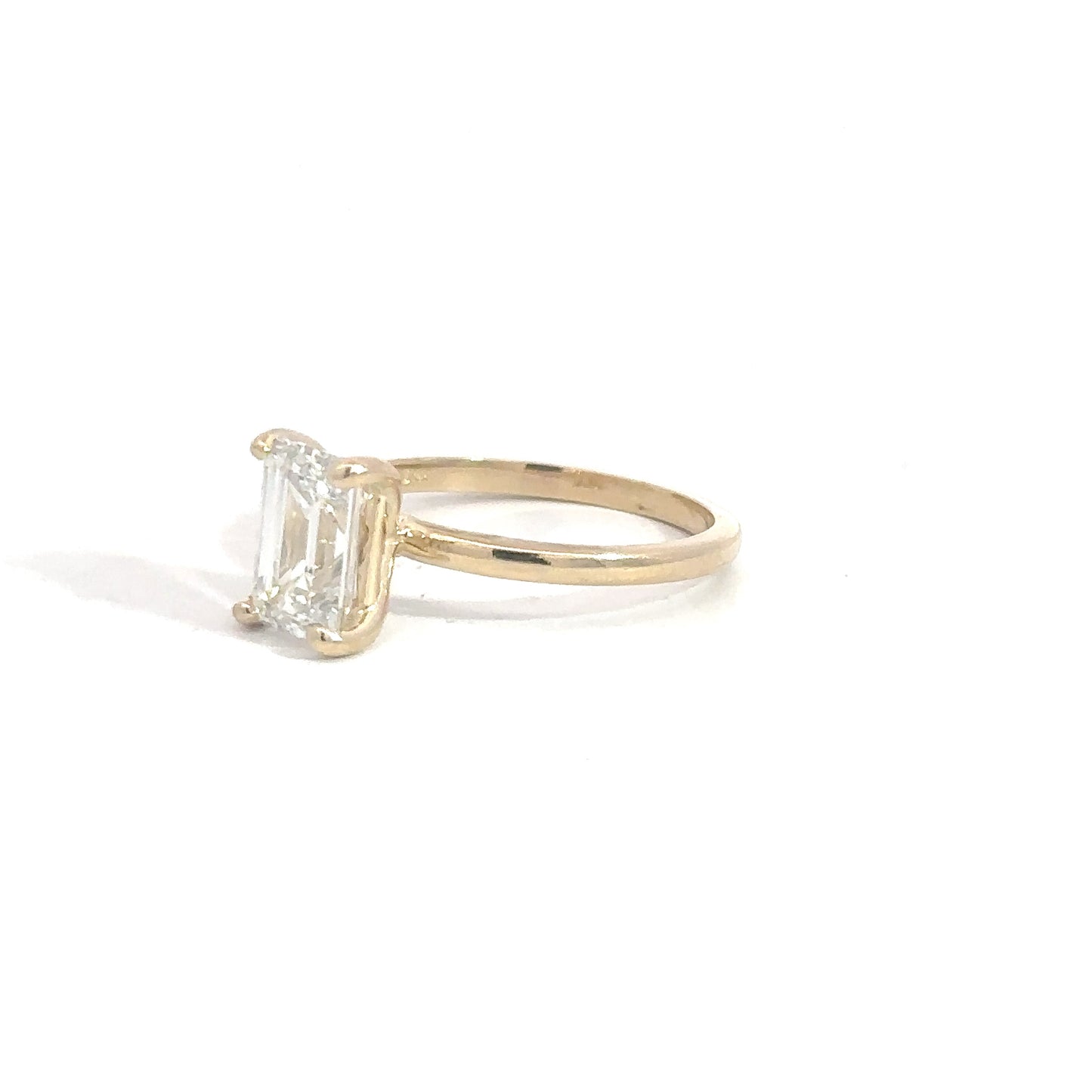 14k Lab Grown Emerald Cut Diamond Engagement Ring 2.02ct